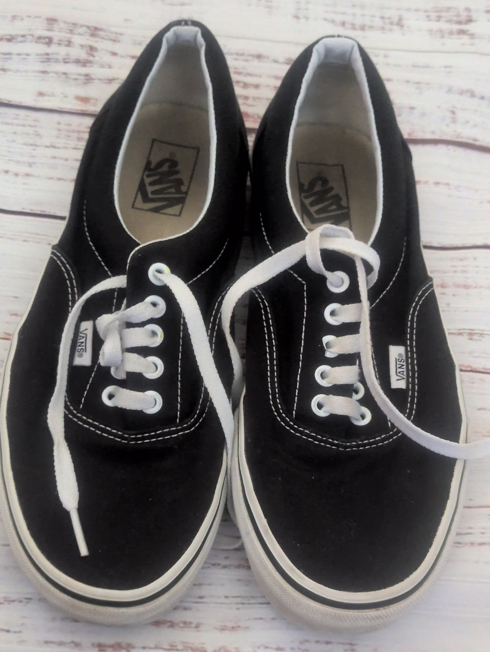 Vans Black Canvas Low-Top Sneakers with White Laces